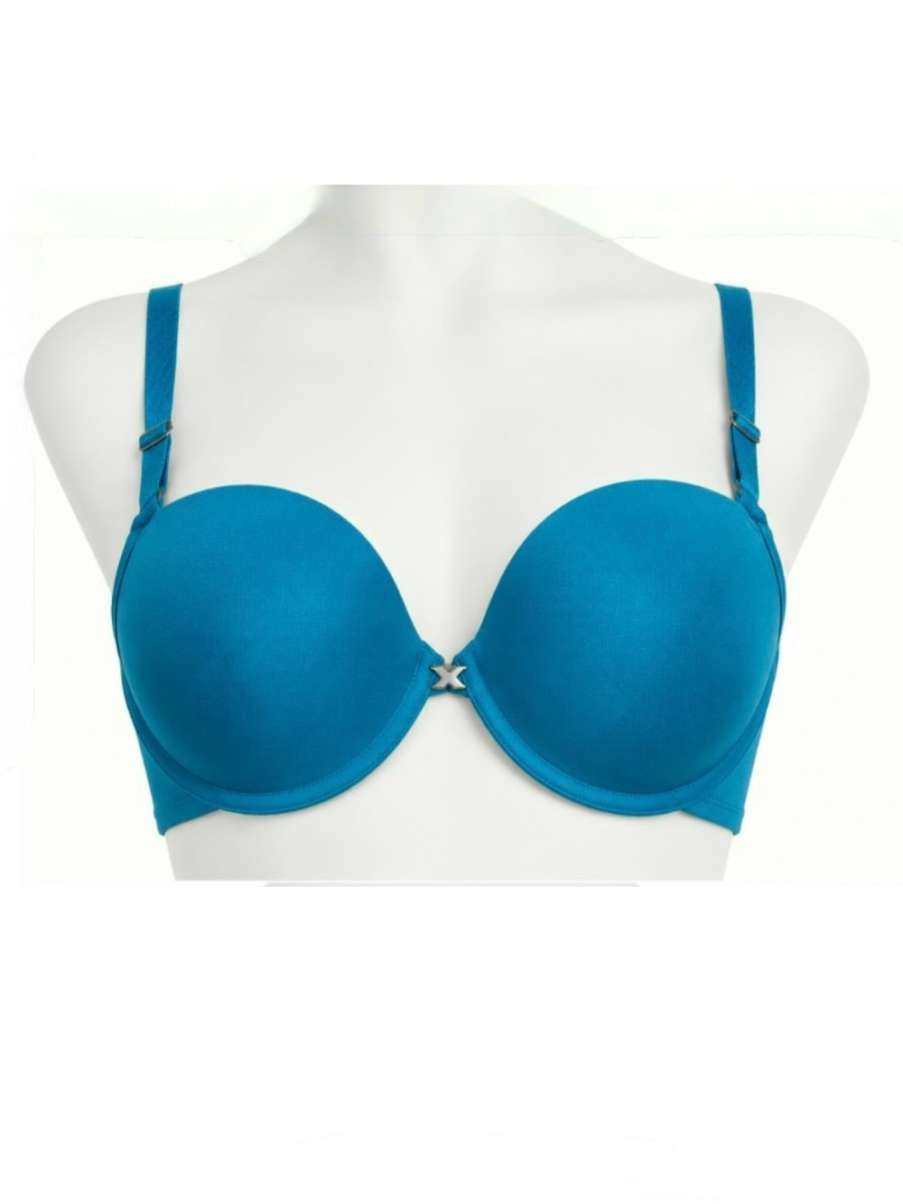 Frederick's of Hollywood 34C Push Up Bra Cerulean Blue Removable Pads NWT
